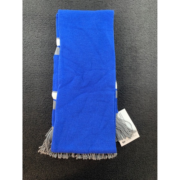 Holloway Men's Royal Blue‎ Gray White C Letter Rib Knit Tassel Scarf One Size - Picture 2 of 4